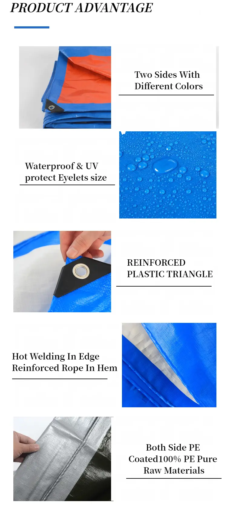 50 GSM Blue PE Tarpaulin